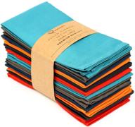 🍽️ ruvanti multi color cloth napkins 12 pack - durable linen 18x18 inch | soft & comfortable | reusable fabric napkins for home use logo