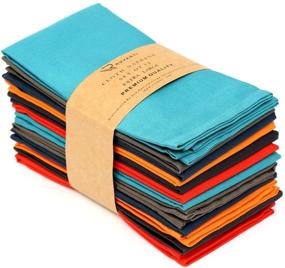 img 4 attached to 🍽️ Ruvanti Multi Color Cloth Napkins 12 Pack - Durable Linen 18X18 Inch | Soft & Comfortable | Reusable Fabric Napkins for Home Use