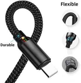 img 2 attached to 🔌 Sisyphy Nylon Braided Surface Connect to USB-C Charging Cable for Microsoft Surface Pro 7, Surface Go 2, Pro 6, Pro 5/4/3, Laptop 1/2/3 & Surface Book - Compatible with 45W 15V3A USBC Charger (Black, 6ft)