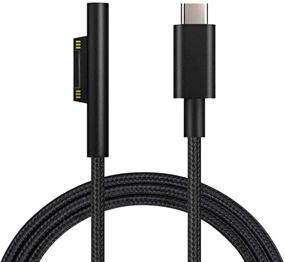 img 4 attached to 🔌 Sisyphy Nylon Braided Surface Connect to USB-C Charging Cable for Microsoft Surface Pro 7, Surface Go 2, Pro 6, Pro 5/4/3, Laptop 1/2/3 & Surface Book - Compatible with 45W 15V3A USBC Charger (Black, 6ft)