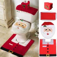 🎅 ohuhu santa toilet seat cover: festive christmas bathroom sets for happy holiday decorations logo