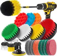 🧽 holikme 24-piece drill brush attachments set with scrub pads, sponge, and extend long attachment - all-purpose power scrubber brush for grout, tiles, sinks, bathtub - perfect for bathroom, kitchen cleaning logo