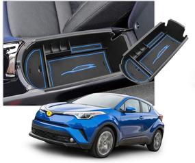 img 4 attached to 🚗 Enhance Your Car's Organization with CDEFG Center Console Accessory Organizer for CHR C-HR (Blue)