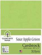 🍏 sour apple green cardstock - 8.5 x 11 inch - 65lb cover - 50 sheets - clear path paper for enhanced seo logo
