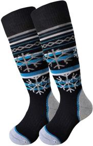 img 4 attached to ❄️ Warm, Durable Merino Wool Snow Socks for Kids - Ideal for Skiing and Snowboarding (2 Pairs)