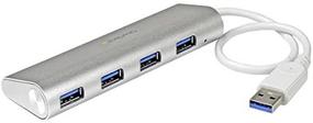 img 2 attached to StarTech.com Aluminum Compact USB 3.0 Hub with Built-in Cable and 4-Port Portable Hub (ST43004UA)