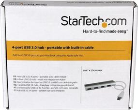 img 1 attached to StarTech.com Aluminum Compact USB 3.0 Hub with Built-in Cable and 4-Port Portable Hub (ST43004UA)