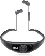 pyle pswbt7bk active sport water-resistant bluetooth hands-free wireless stereo headphones and headset with microphone for call answering - black logo