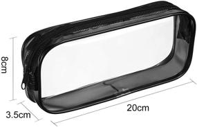 img 3 attached to 🖊️ Clear PVC Zipper Pen Pencil Case Set – Big Capacity Pencil Bag and Makeup Pouch (Black and White) – Tatuo 4 Pieces