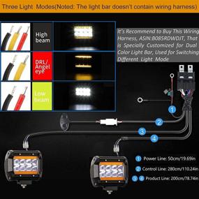 img 1 attached to 🚚 YUGUANG Световая полоса LED, 4-дюймовые светодиодные подсветки Amber White, 120 Вт 12000 Лм 3000К+6000К, светодиодные фары с функцией дневного света и ангельским глазком, комбинированные прожекторы Spot Flood Quad-Row, туманные фары для грузовиков ATV UTV SUV Boat