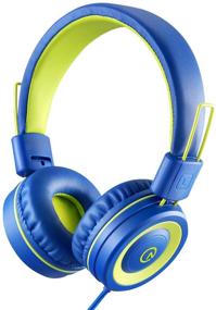 img 4 attached to 🎧 Наушники для детей noot products K12 с микрофоном - проводная гарнитура On-Ear для iPad, Amazon Kindle, Fire - длина шнура 5 футов - ограничение звука 85/94 дБ - идеально подходят для малышей, мальчиков, девочек, школы, путешествий и самолета - голубой/лайм