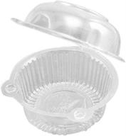 🧁 pack of 100 bpa-free individual cupcake boxes - clear plastic pods with muffin dome holders, clamshell cases for party favors, cake/muffin sales логотип