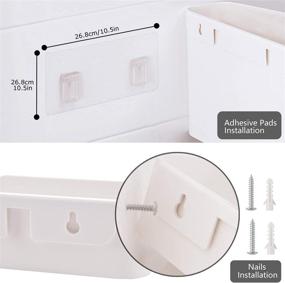 img 2 attached to 🛏️ Convenient Bedside Bed Organizer Shelf - Wall Mounted, Damage Free Installation for Phone Charging, Bedtime Reading, Glasses, Remotes, etc.