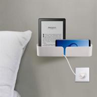 🛏️ convenient bedside bed organizer shelf - wall mounted, damage free installation for phone charging, bedtime reading, glasses, remotes, etc. logo