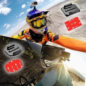 img 1 attached to 🎥 MiPremium Helmet Buckle Mount Adapter: 360 Degree Quick Release Swivel Accessory for GoPro Hero & AKASO Action Cameras