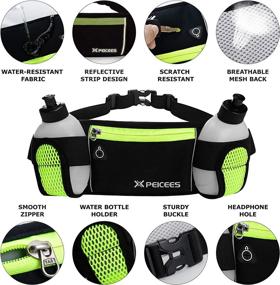 img 3 attached to 🚰 Hydration Belt for Women and Men - Peicees Running Waist Pack with Water Bottle and Water-Resistant Fanny Bag