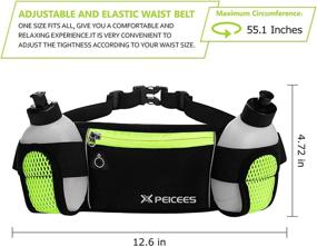 img 2 attached to 🚰 Hydration Belt for Women and Men - Peicees Running Waist Pack with Water Bottle and Water-Resistant Fanny Bag