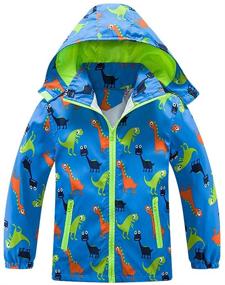 img 4 attached to 🦖 Dinosaur Raincoats: Stylish and Lightweight Outdoor Boys' Clothing with Detachable Features