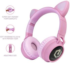 img 1 attached to PowerLocus Wireless Bluetooth Headphones for Kids with LED Lights: Foldable, Volume Limited, and Microphone - Wireless and Wired Headphone for Phones, Tablets, PC, Laptop
