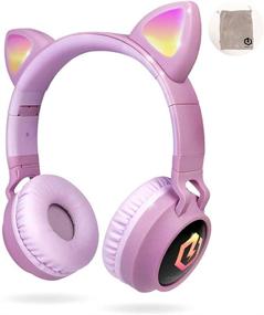 img 4 attached to PowerLocus Wireless Bluetooth Headphones for Kids with LED Lights: Foldable, Volume Limited, and Microphone - Wireless and Wired Headphone for Phones, Tablets, PC, Laptop
