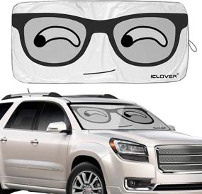 img 4 attached to 🐾 IC ICLOVER Car Windshield Sunshade with Pet Design: Cute Cartoon Front Auto Sun Shade - Foldable Silvering Sun Visor with UV Coating for Effective UV Ray Deflection (Big Eyes)