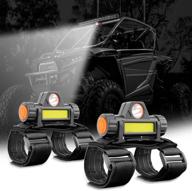 🚘 klutchtech universal roll bar mount led light - 2pcs interior utv dome lighting work lights for utv atv, polaris rzr, trucks, off-road, pickup, boats - black logo