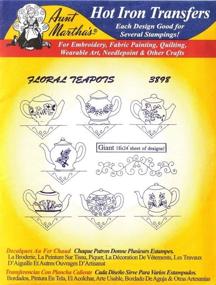 img 1 attached to 🌺 Aunt Martha's Hot Iron Transfers 3898 Floral Teapots: Add Vintage Charm to Your Fabrics!
