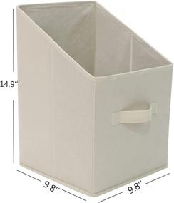 img 3 attached to 📦 Sebadaci Collapsible Storage Bins Cubes with Handles - 3-Pack, Beige Medium Baskets for Shelves, Office Organizer