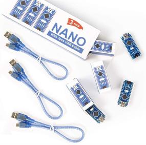 img 4 attached to REXQualis Nano V3.0 Arduino Boards Bundle: 3pcs CH340/ATmega328P 🔌 Nano Boards with USB Cable - Compatible with Arduino Nano V3.0