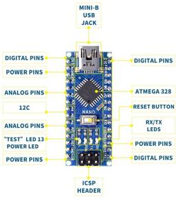 img 1 attached to REXQualis Nano V3.0 Arduino Boards Bundle: 3pcs CH340/ATmega328P 🔌 Nano Boards with USB Cable - Compatible with Arduino Nano V3.0