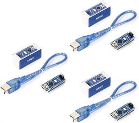 img 3 attached to REXQualis Nano V3.0 Arduino Boards Bundle: 3pcs CH340/ATmega328P 🔌 Nano Boards with USB Cable - Compatible with Arduino Nano V3.0