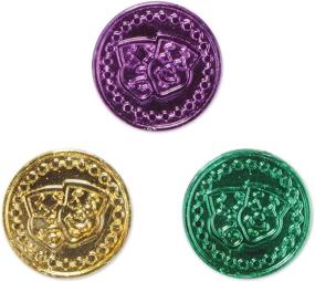 img 1 attached to 💜 Mardi Gras Assorted Plastic Coins (Gold, Green, Purple) - 100 Pack