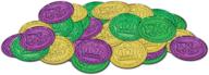 💜 mardi gras assorted plastic coins (gold, green, purple) - 100 pack logo