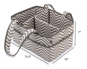 img 1 attached to 🐰 Little Grey Rabbit Premium Baby Diaper Caddy: Nursery Organizer Basket for Infant Essentials – Diapers, Lotions, Wipes, and More! Ideal Baby Shower Gift in White & Gray Chevron