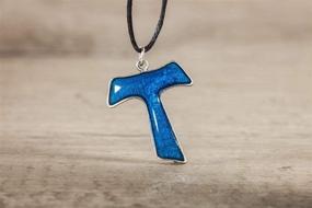 img 2 attached to 🔷 Blue Tau Cross Pendant - Eurofusioni Silver Plated
