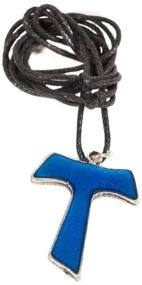 img 1 attached to 🔷 Blue Tau Cross Pendant - Eurofusioni Silver Plated