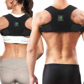 img 3 attached to Premium Posture Corrector for Men and Women - Comfortable Back Support for Improved Posture - Back Posture Brace for Neck and Shoulder Pain Relief (Medium Size: 26-43 Inch)