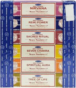 img 1 attached to Discover Divine Aromas: Satya Incense Sticks Variety 🌿 Pack #3 with 12 Exquisite Fragrances and Stick Holder Bundle