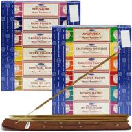 discover divine aromas: satya incense sticks variety 🌿 pack #3 with 12 exquisite fragrances and stick holder bundle логотип