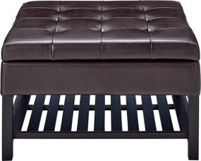 img 3 attached to 🪑 Spacious and Stylish Brown Ottoman with Storage and Bottom Rack by Christopher Knight Home