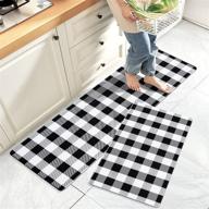 🍽️ kimode kitchen rug runner set: anti fatigue cushioned mats for safe and stylish kitchen floors logo