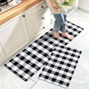 img 4 attached to 🍽️ KIMODE Kitchen Rug Runner Set: Anti Fatigue Cushioned Mats for Safe and Stylish Kitchen Floors