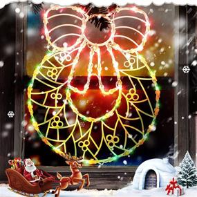 img 3 attached to 🎄 Enhance Your Holiday Decor with Christmas Window Silhouette Lights - 2 Pack Lighted Candy Cane and Garland Christmas Window Lights with 100 Bulbs