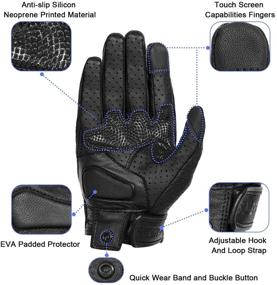 img 1 attached to Updated Full Finger Anti-Slip Motorcycle Gloves Hard Knuckle Perforated Motorcycle Riding Gloves (Updated