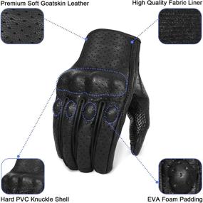 img 2 attached to Updated Full Finger Anti-Slip Motorcycle Gloves Hard Knuckle Perforated Motorcycle Riding Gloves (Updated