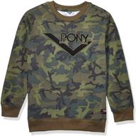 🐴 boys' clothing: golden brown pony fleece sweatshirt logo