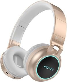 img 4 attached to 🎧 Reetec X5 Bluetooth Over Ear Hi-Fi Stereo Wireless Headphones with LED Lights - Foldable Headset Micro SD/TF Compatible with iPhone/iPad/Smartphones/Laptop/PC/TV (Gold)