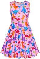 👗 toddler girls dress - sleeveless casual sundress print dresses | unicorn, mermaid, dinosaur, american flag options | makarthy logo