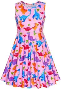 img 4 attached to 👗 Toddler Girls Dress - Sleeveless Casual Sundress Print Dresses | Unicorn, Mermaid, Dinosaur, American Flag Options | MAKARTHY