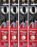 4 пакета зубных щеток colgate slimsoft с угольным наполнителем и наконечником-флоссом, мягкие логотип